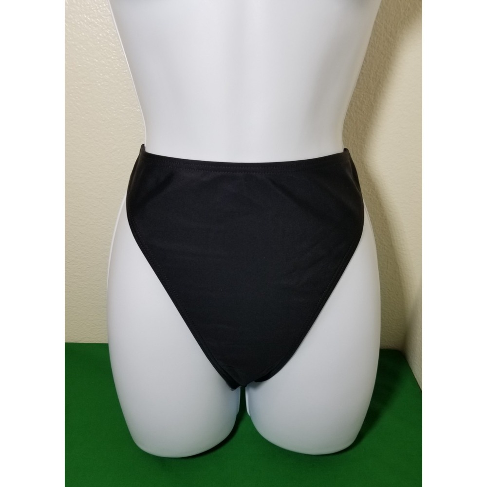 South Beach Black Bikini Bottom Swimwear Size 12 Cheeky Beach Sexy High Leg NWT
